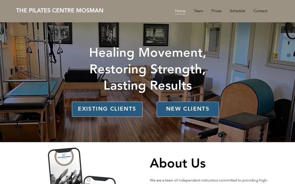 The Pilates Centre Mosman website