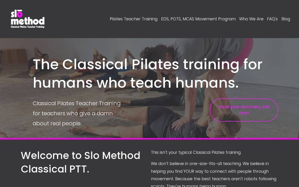Go Slo Studio Pilates website