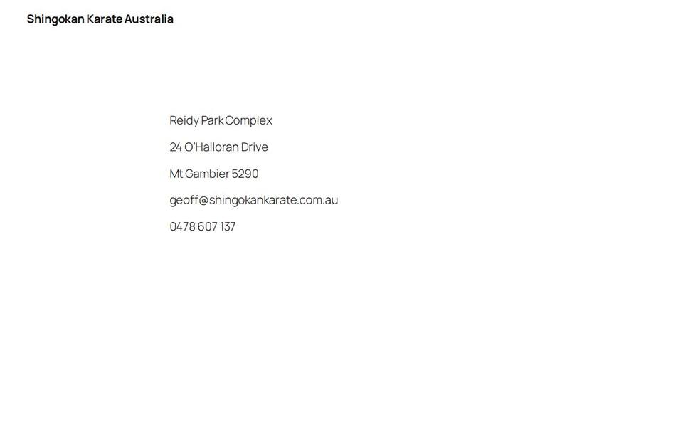 GoJu Ryu Karate-Do Shingokan Mt Gambier website