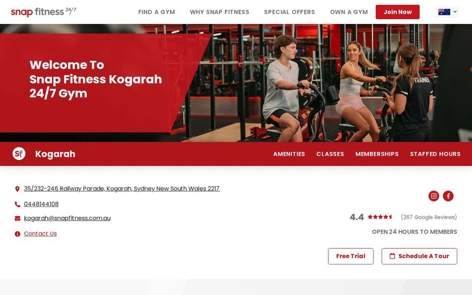 Snap Fitness Kogarah website