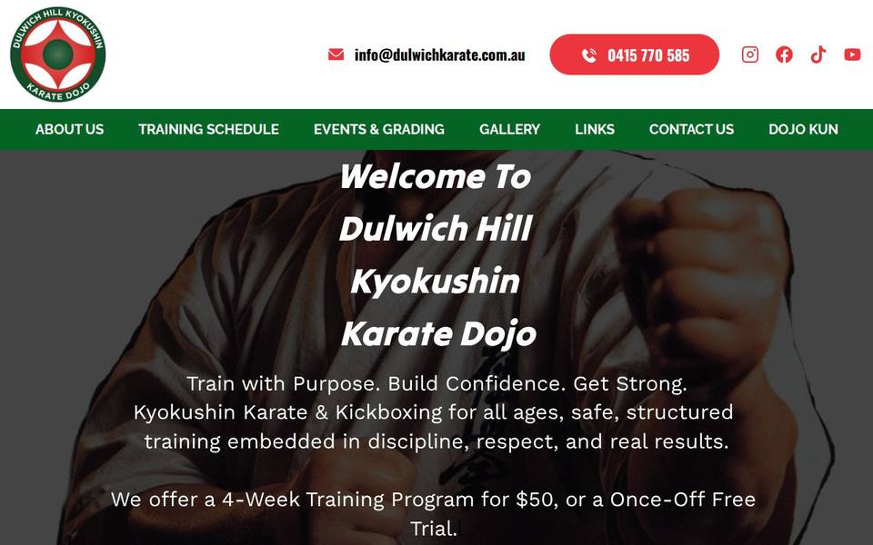 Dulwich Hill Kyokushin Karate Club website