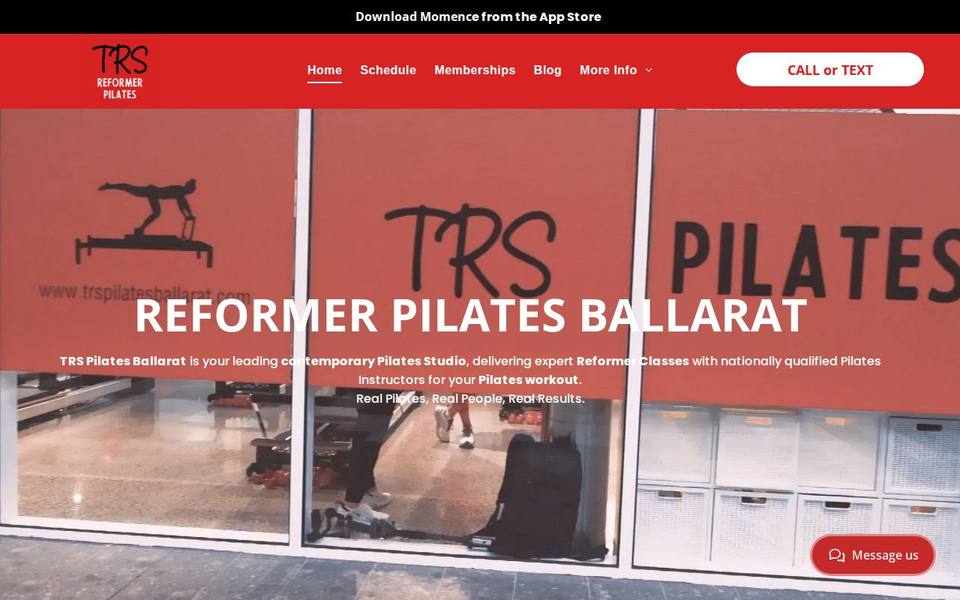 TRS Pilates Ballarat website