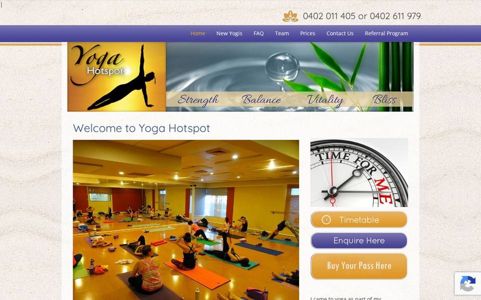 Yoga Hotspot website
