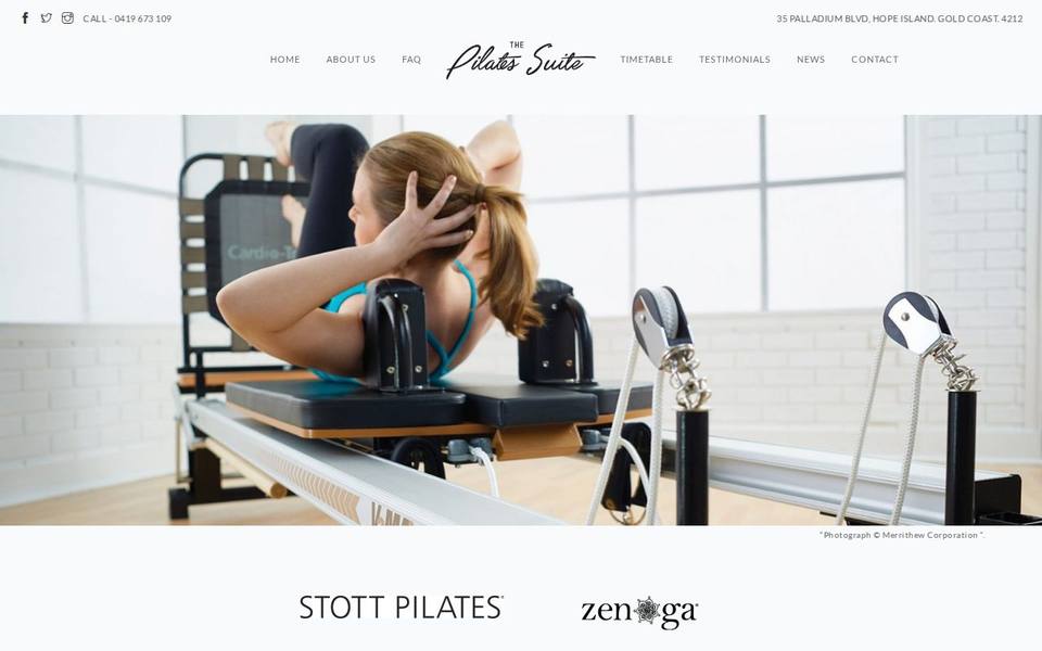 The Pilates Suite website
