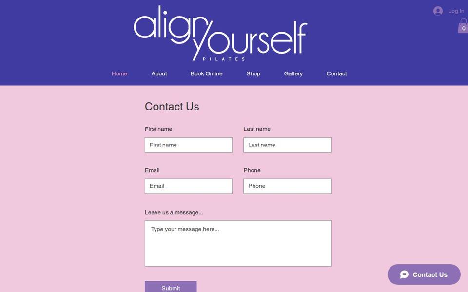 Align Yourself Pilates Studio website