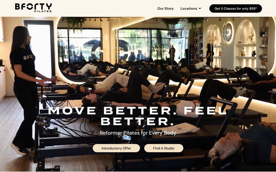 Bforty Pilates Rouse Hill website