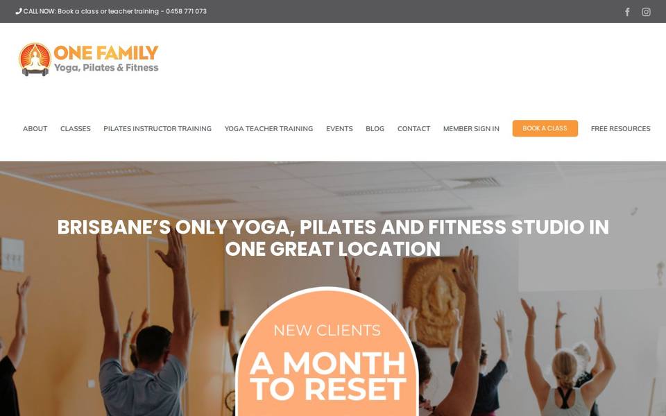 One Family Yoga and Fitness website
