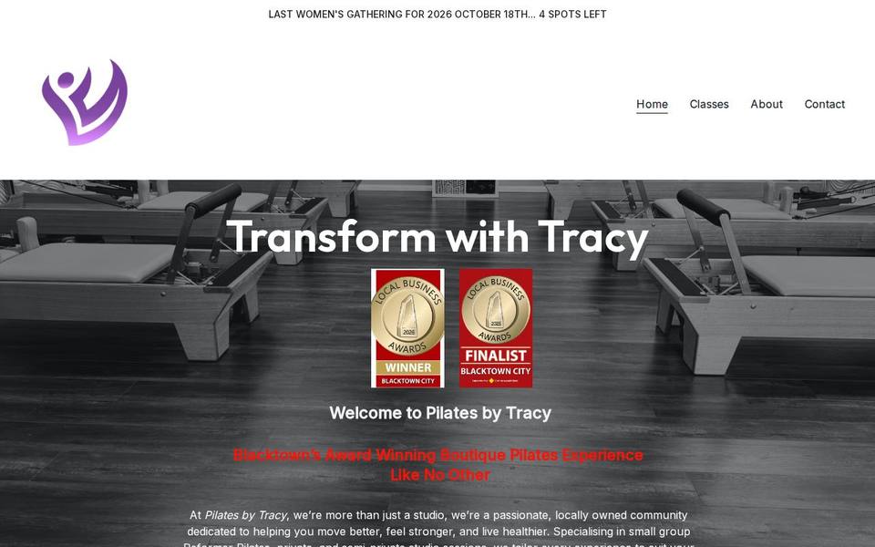Pilates by Tracy website