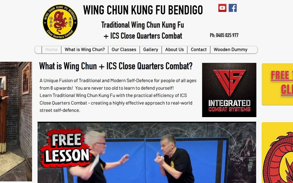 Wing Chun Kung Fu + Close Quarters Combat website