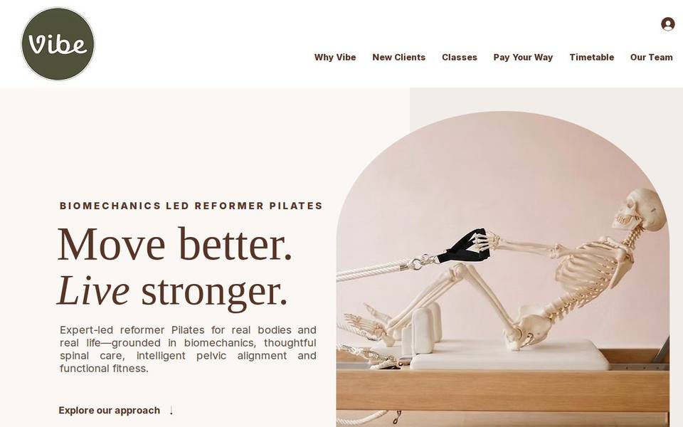 VIBE WELLNESS - REFORMER/MAT/BARRE Pilates, Yoga & Meditation in Margate website
