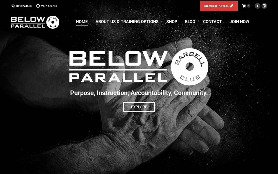 Below Parallel Barbell Club website