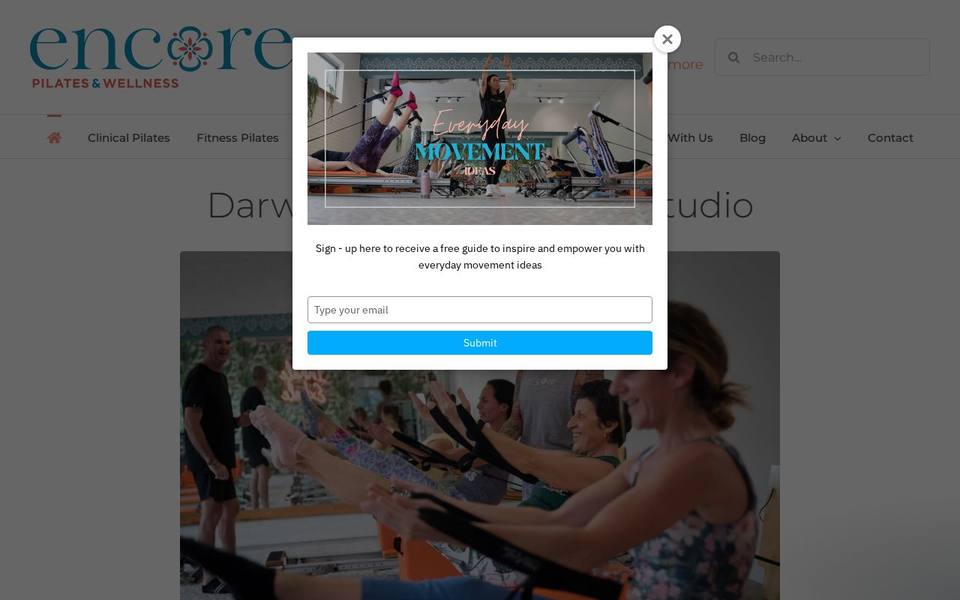 Encore Pilates and Wellness website