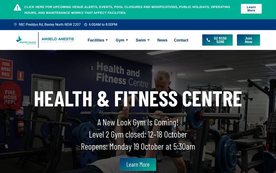 Angelo Anestis Aquatic Centre website