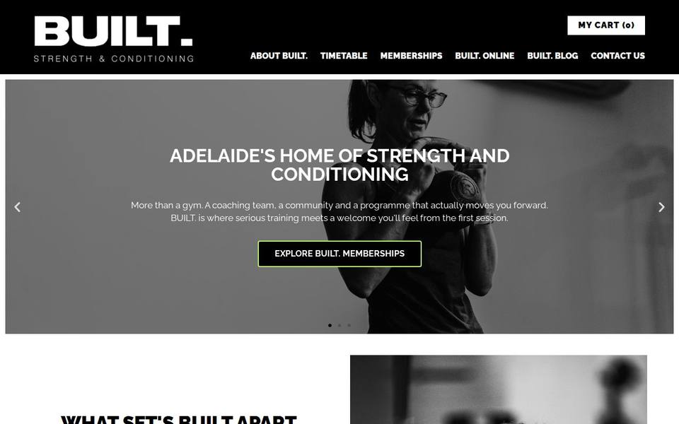 BUILT Strength and Conditioning website