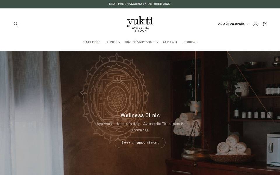 Yukti Ayurveda & Yoga website