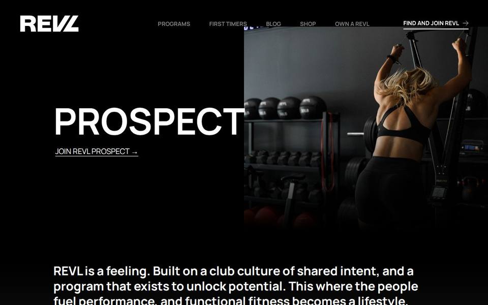 REVL Training Prospect website