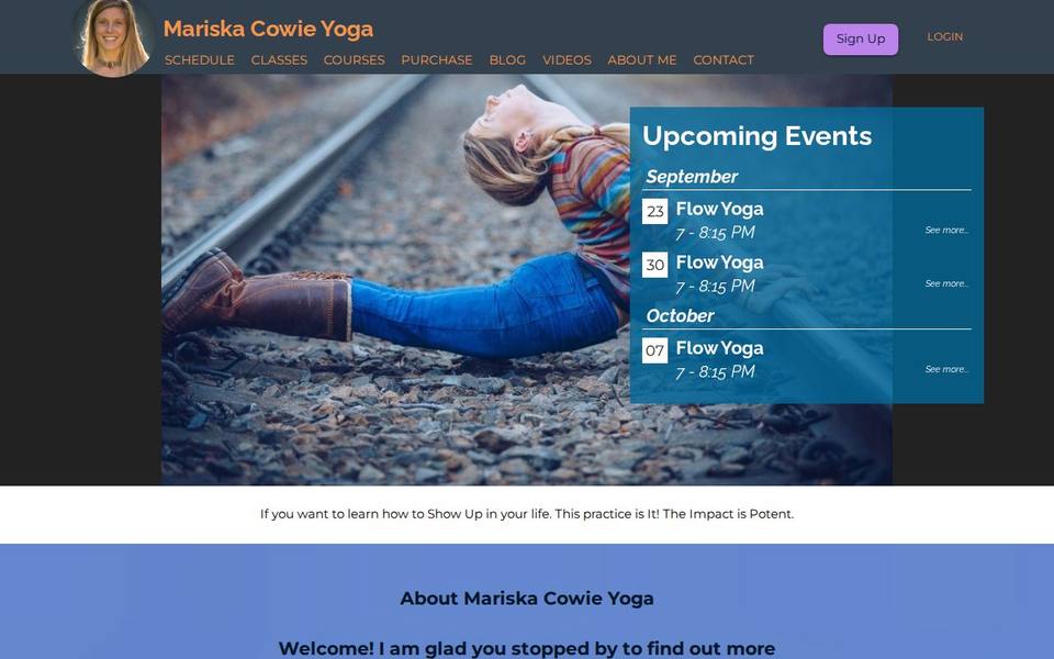 Mariska Cowie Yoga website