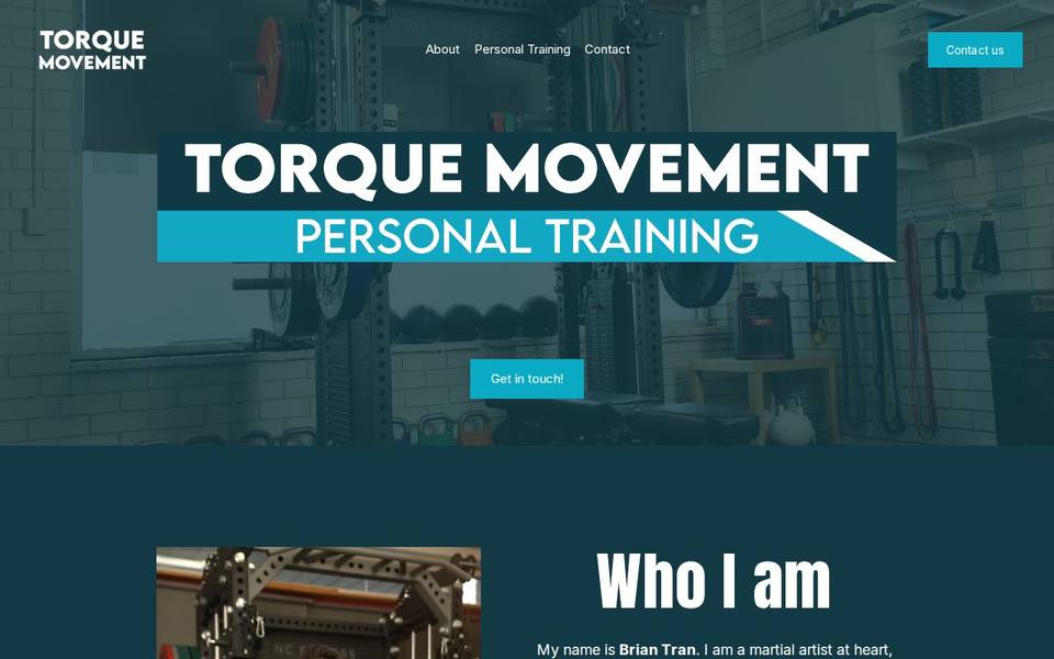 Torque Movement Personal Training website