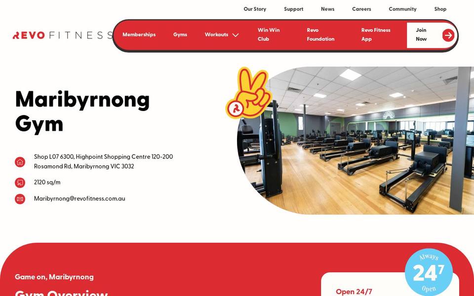 Revo Fitness Maribyrnong website