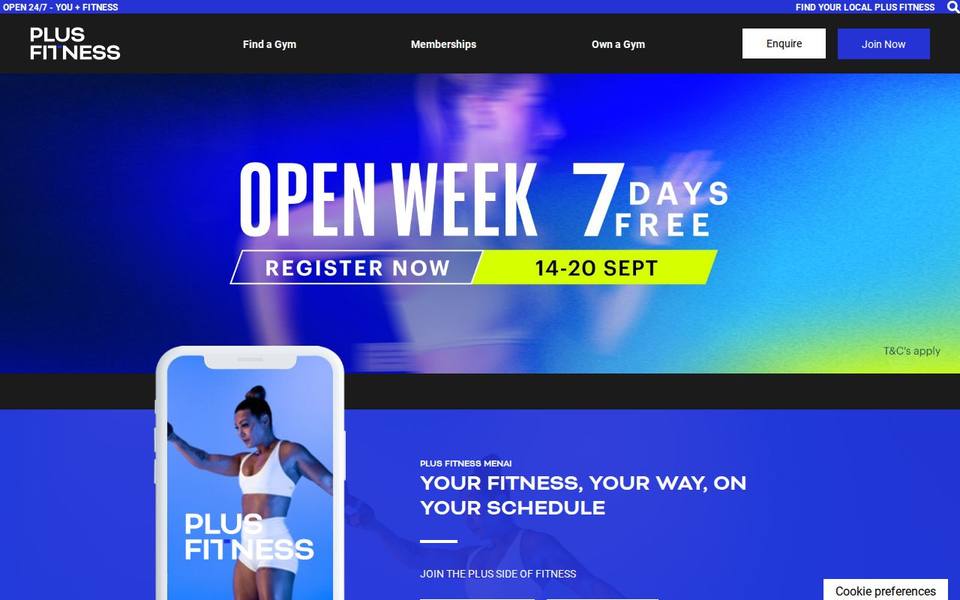 Plus Fitness Menai website
