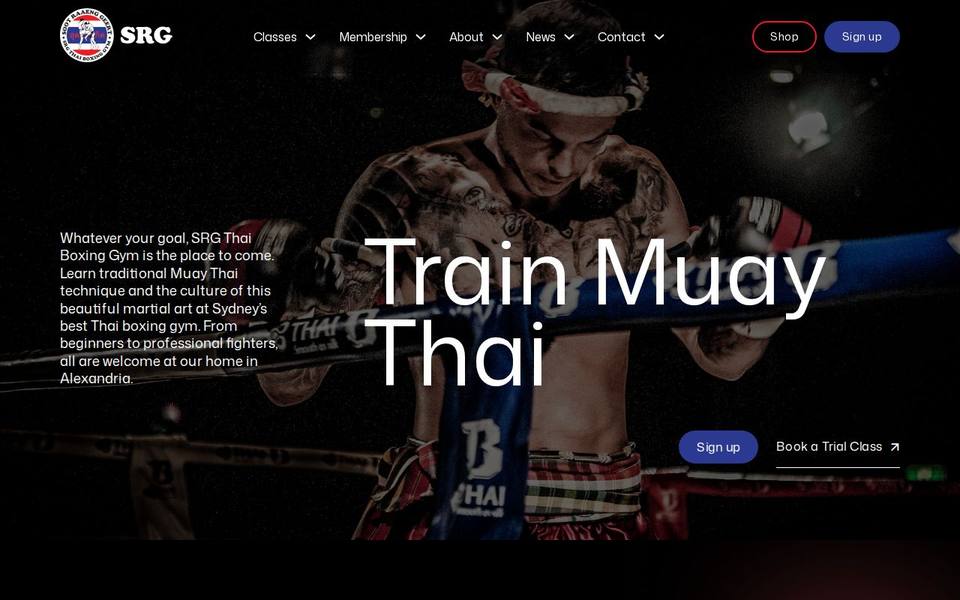 SRG Thai Boxing Gym website