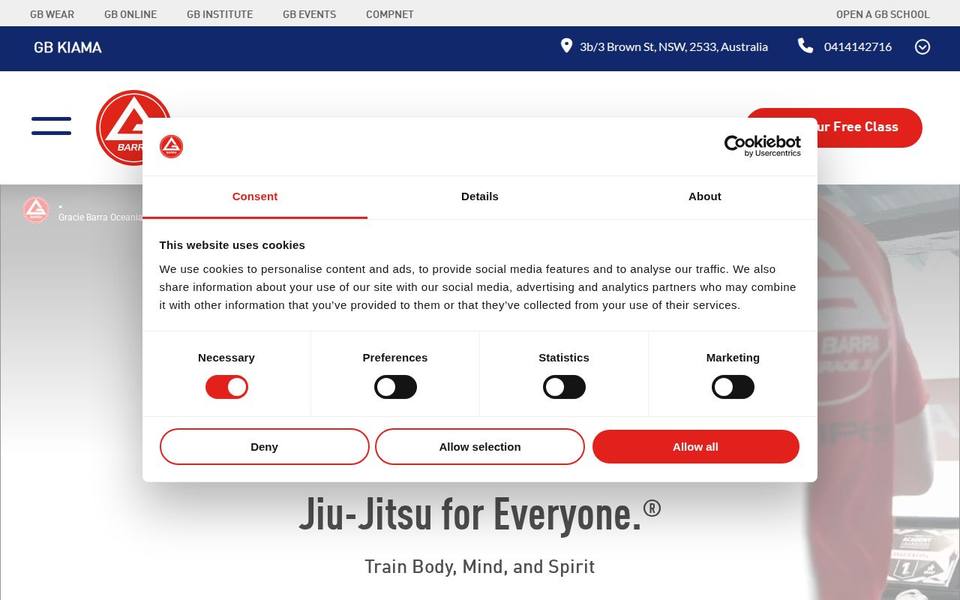 Gracie Barra Kiama website