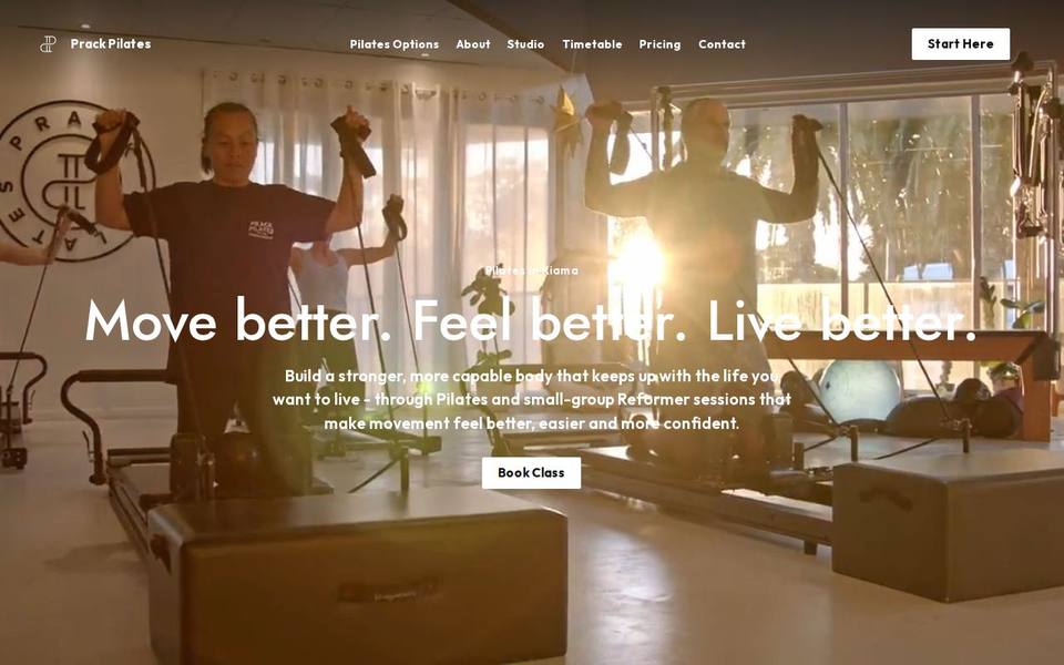 Prack Pilates website
