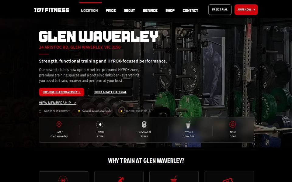 101 Fitness Glen Waverley website