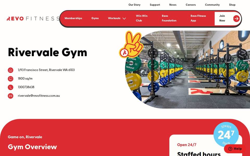 Revo Fitness Rivervale website