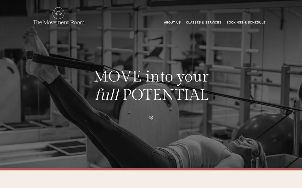 The Movement Room Pilates website