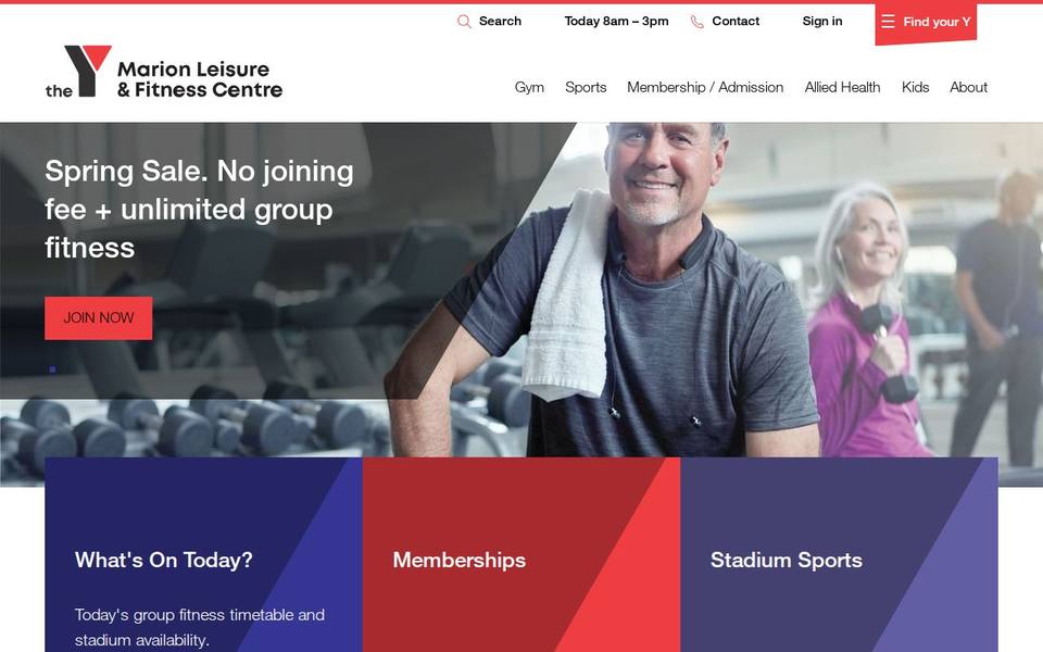 The Y Marion Leisure and Fitness Centre website