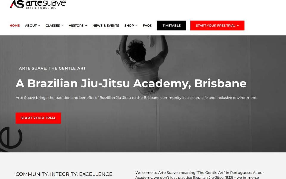 Arte Suave BJJ Brisbane website