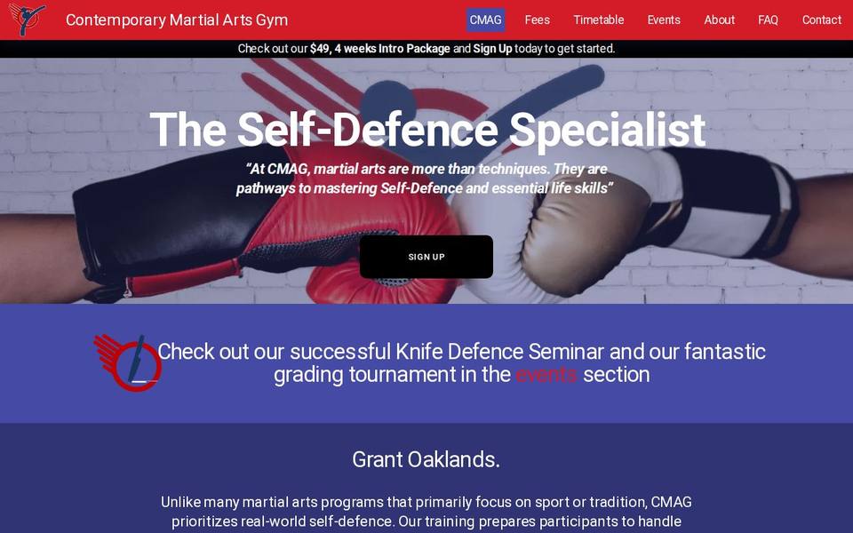 CMAG Self-Defence (Contemporary Martial Arts Gym) website