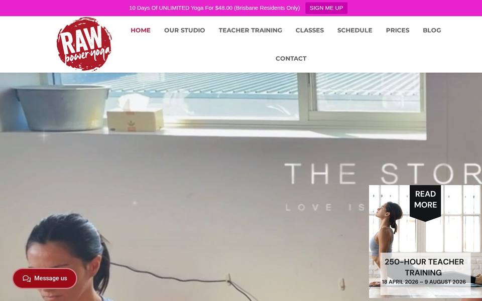 Raw Power Yoga website