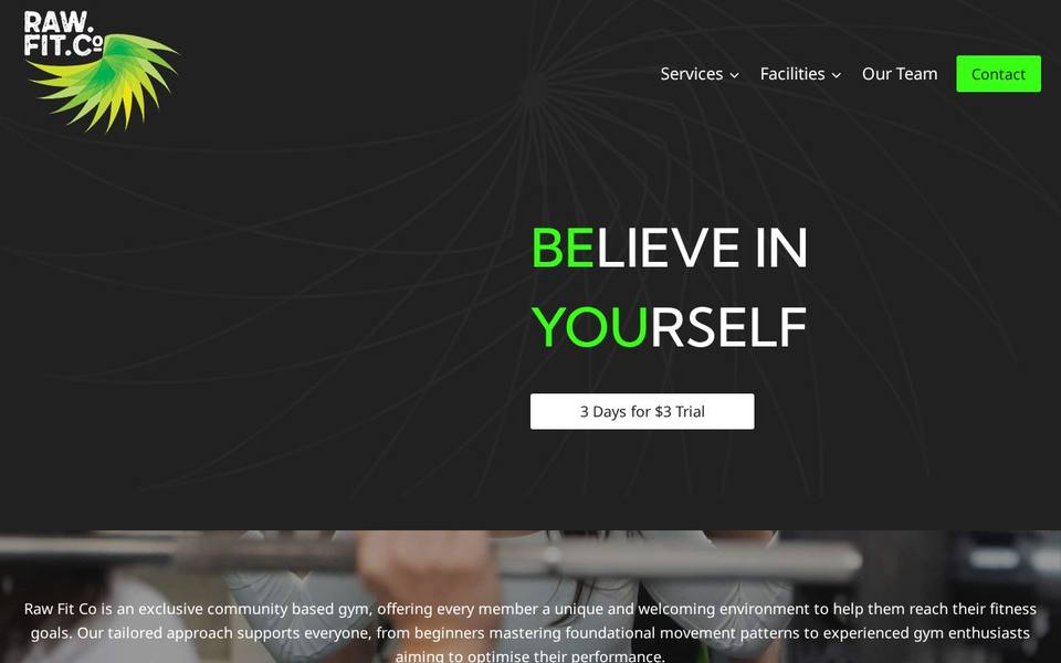 RAW Fit Co website