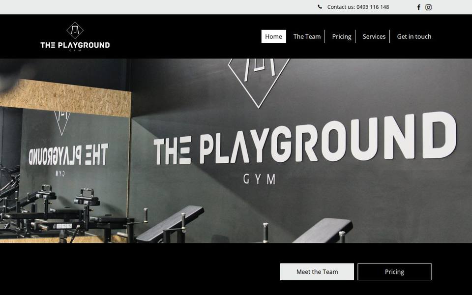 The Playground Gym website