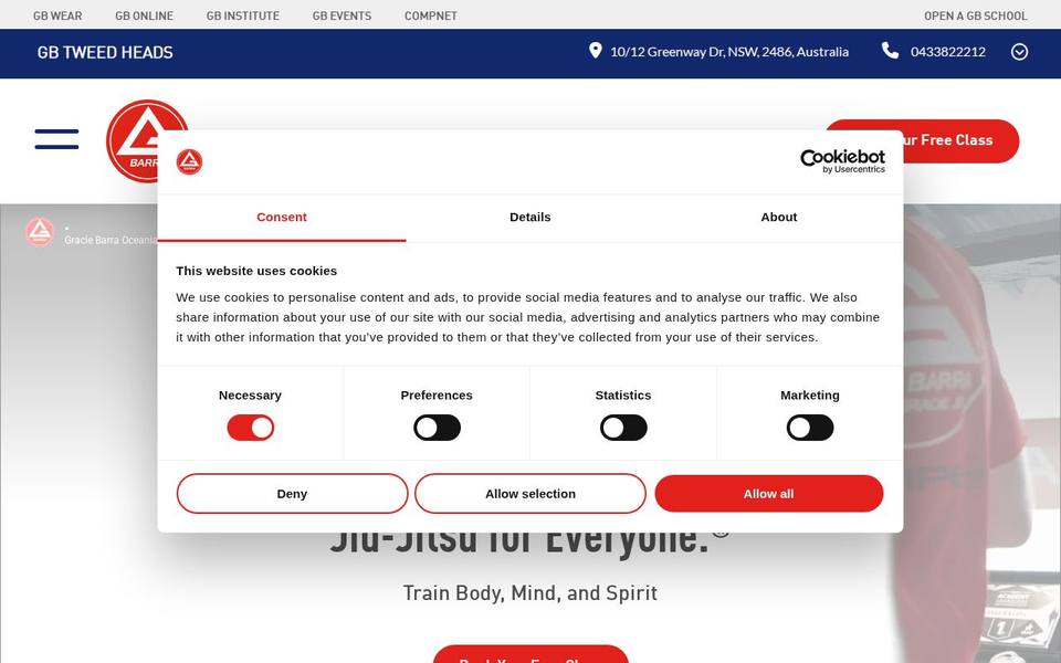Gracie Barra Tweed Heads website