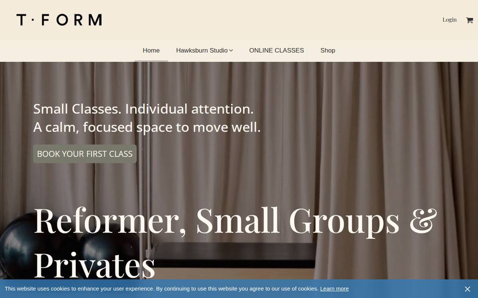T Form Pilates website