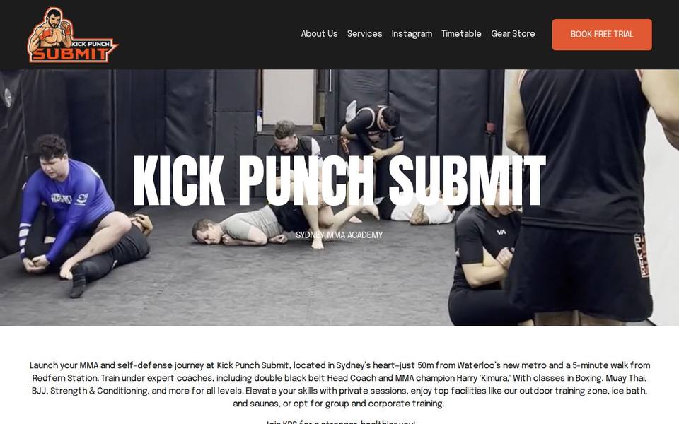 Kick Punch Submit website
