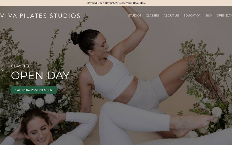 VIVA Pilates Studios Manly website