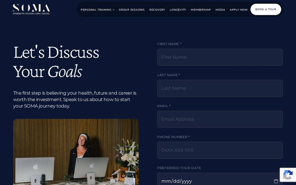 SOMA Health & Wellness Club website