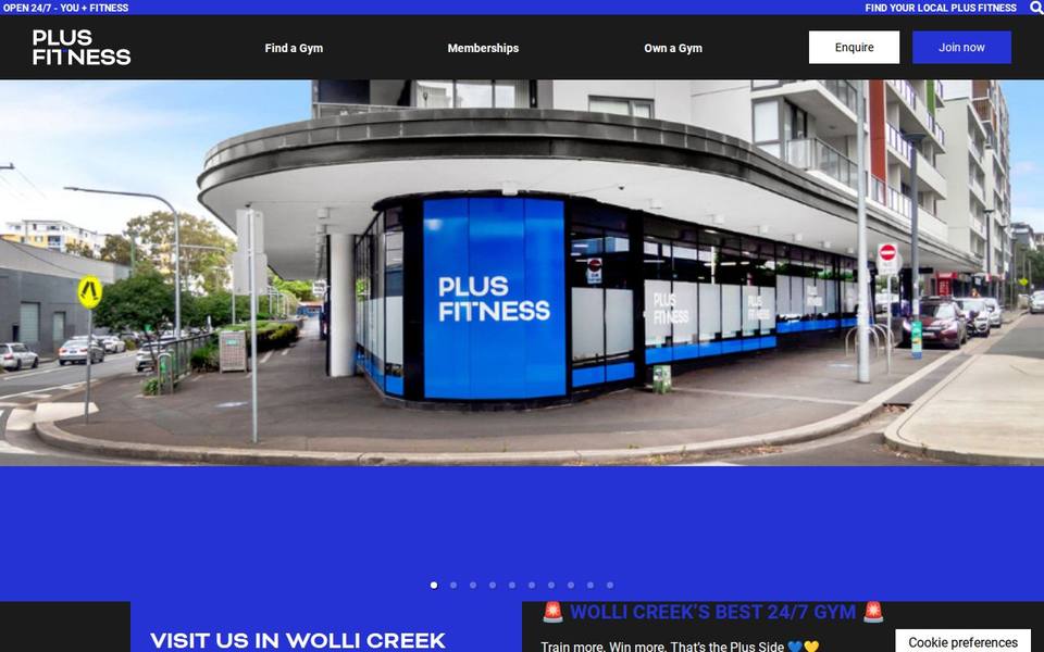 Plus Fitness Wolli Creek website