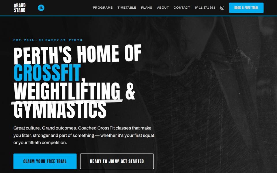Grandstand Crossfit website
