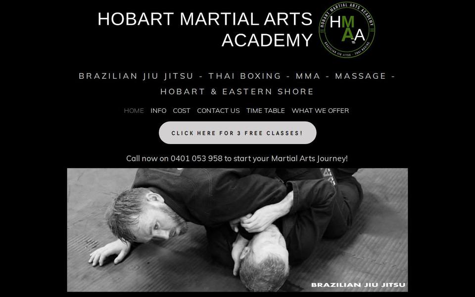 Hobart Martial Arts Academy website