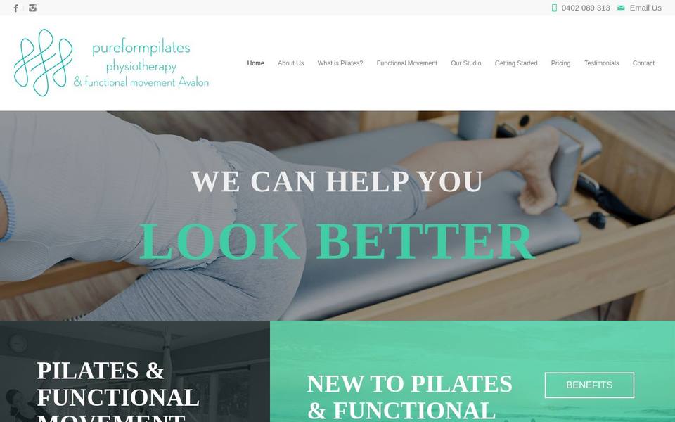Pure Form Pilates website