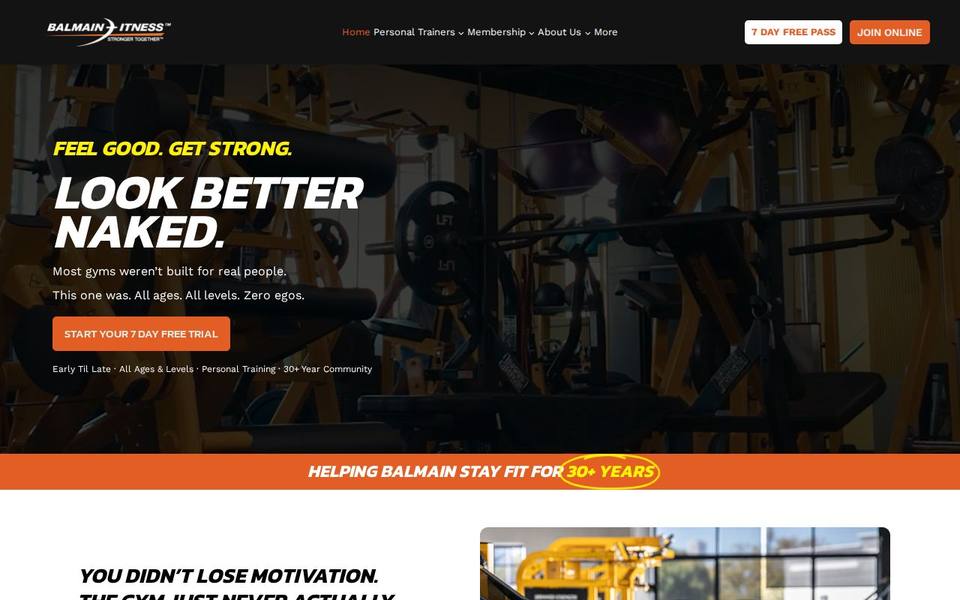 Balmain Fitness website