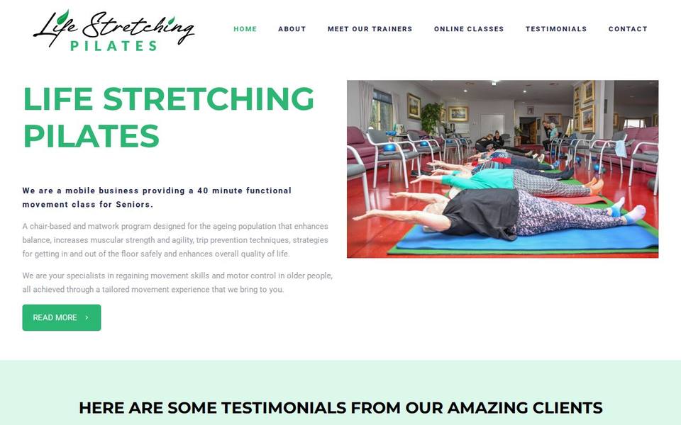 Life Stretching Pilates website