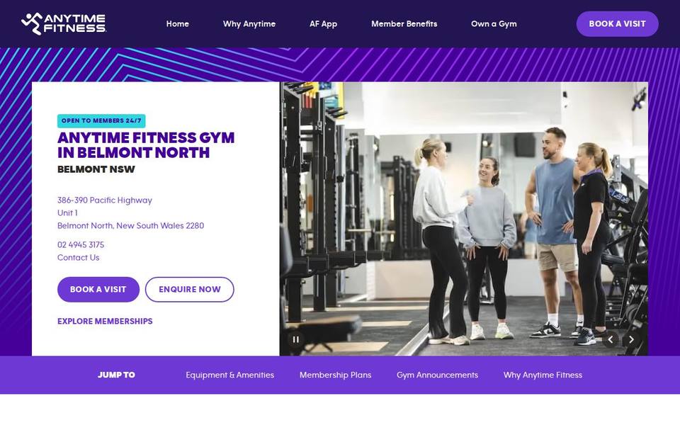 Anytime Fitness Belmont North website