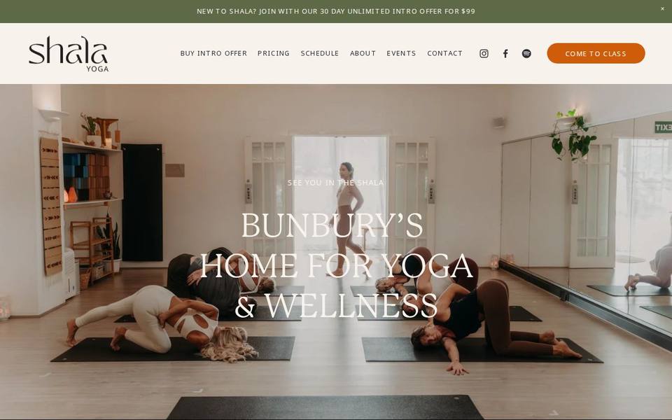 Shala Yoga Bunbury website