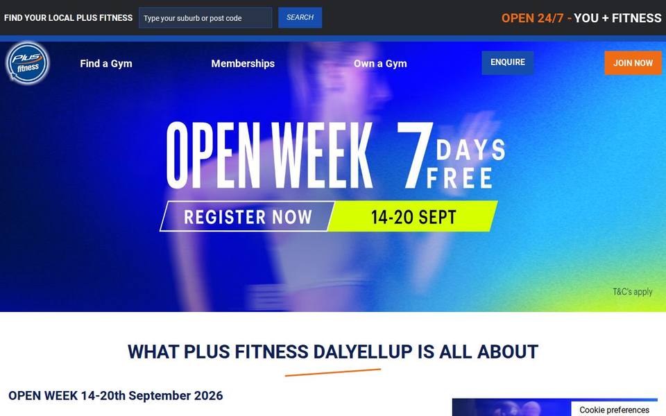 Plus Fitness Dalyellup website